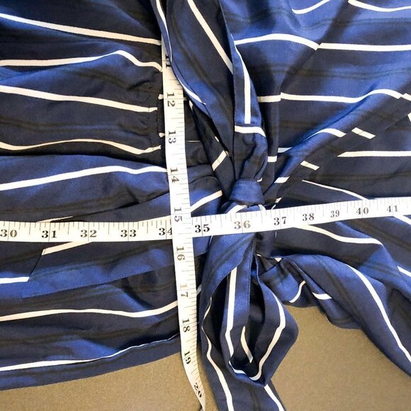 Deja Bleu Striped Faux Wrap Jumpsuit - Picture 7 of 7